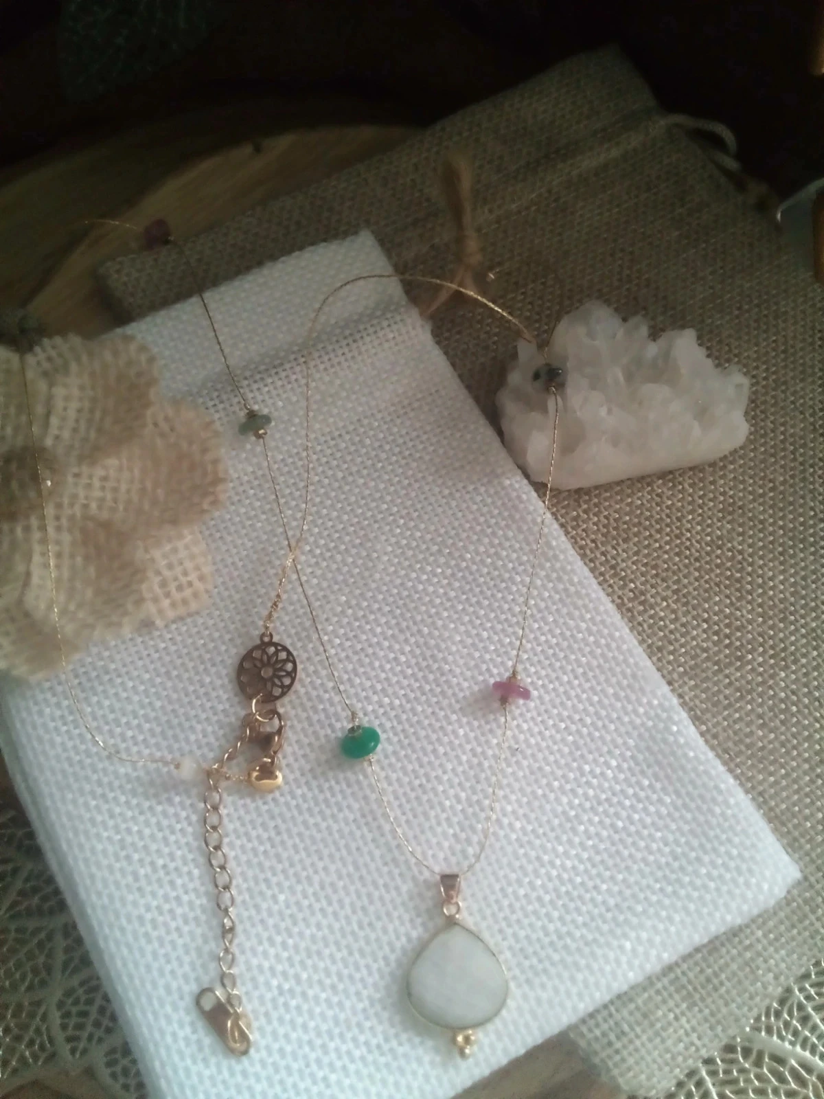 Collier sautoir avec pierres naturelles semi précieuses – photo 6
